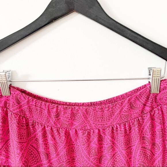 Prana Fushia Pink Short Swingy Tiered Skirt - Picture 2 of 4